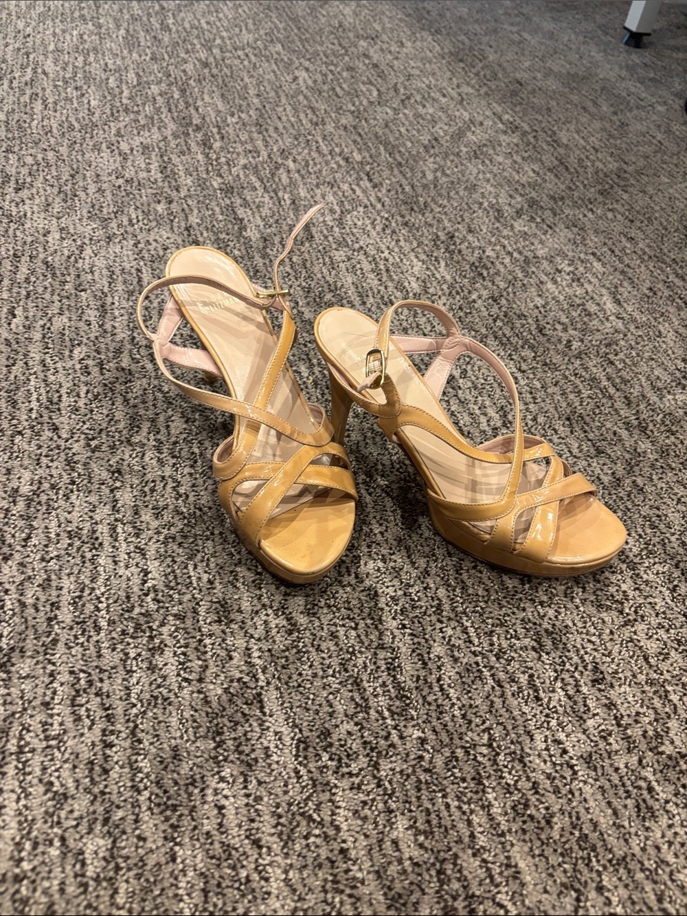 Stuart Weitzman Women's Strappy Heeled Sandals - Tan